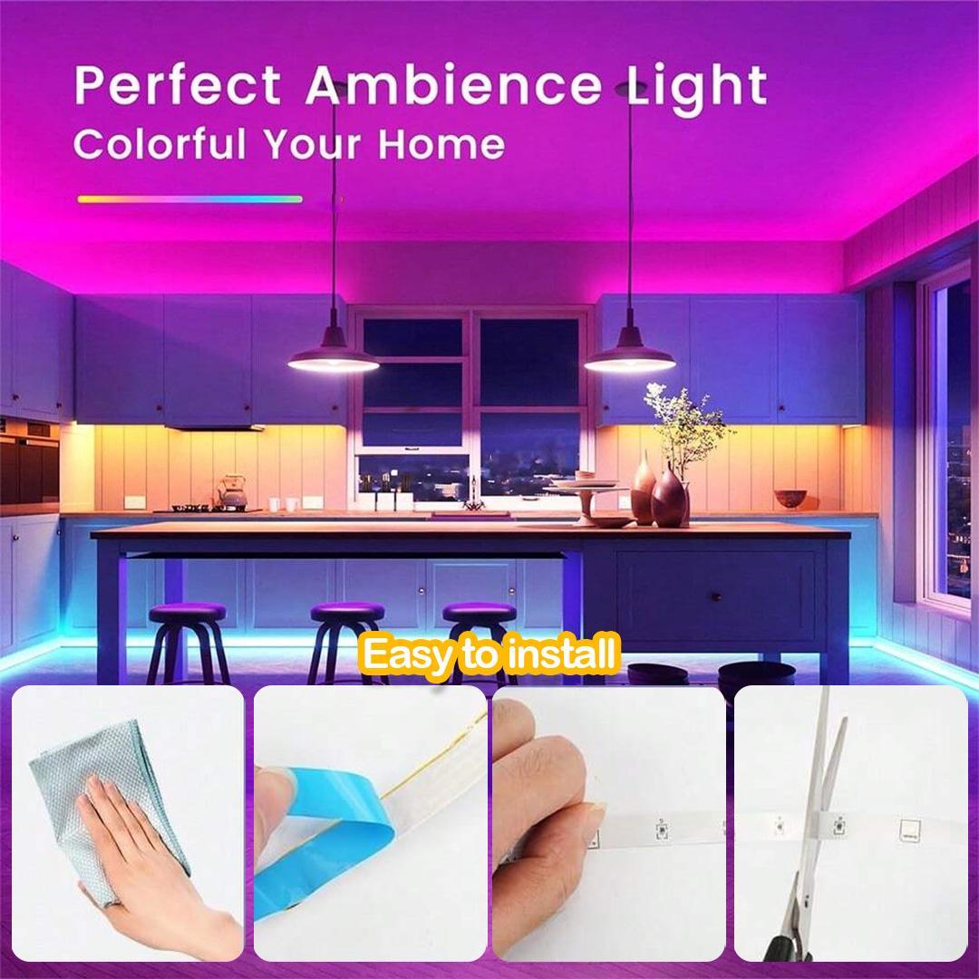LED Light Strip, RGB LED Lights, 5V Light Strip with 3-Key Controller & Portable Battery Box, Cuttable & Dimmable Strip Light for Living Room, Party, Festival Decor