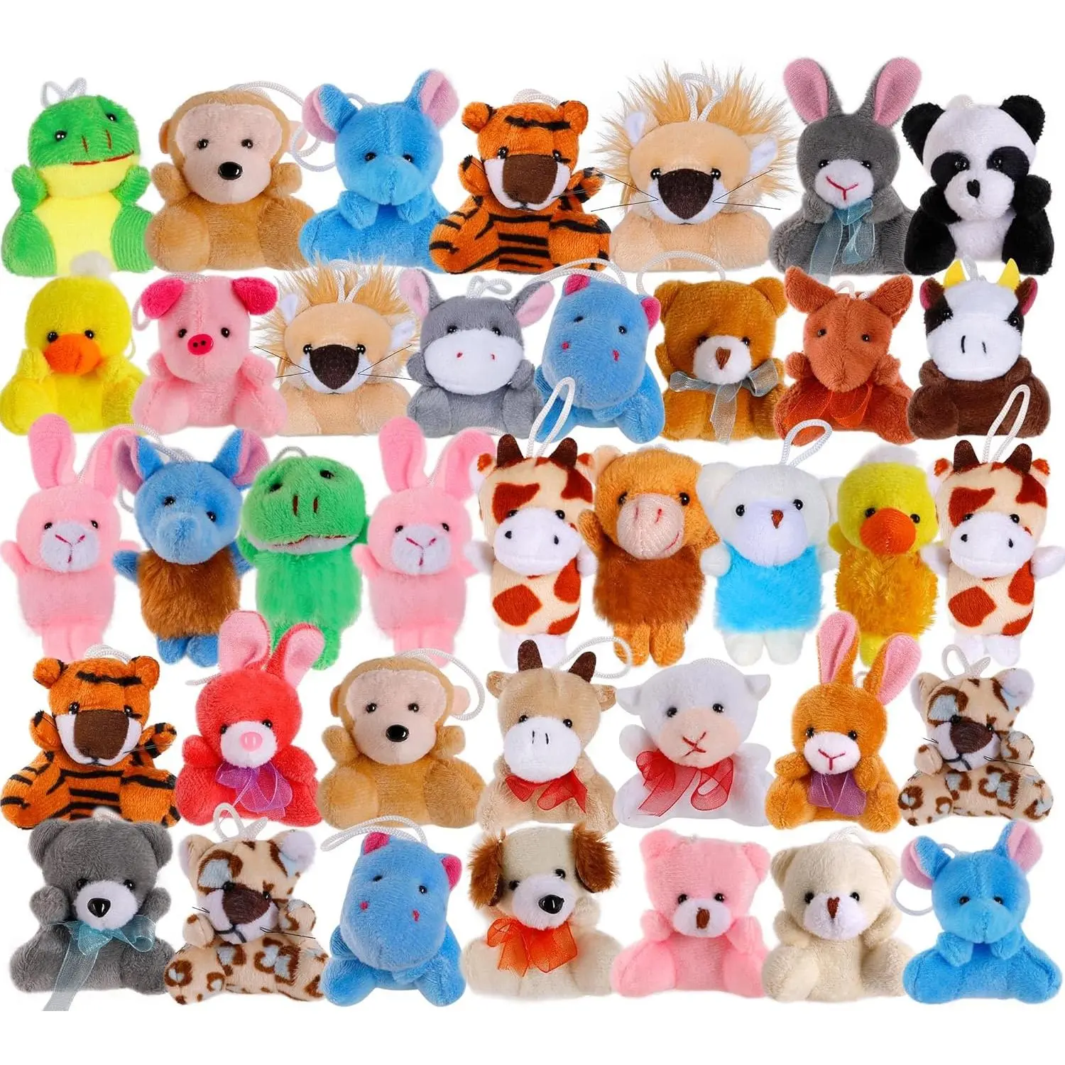 38 Pack Mini Stuffed Animals, Treasure Box Toys for Classroom Prizes | Small Stuffed Animals Bulk, Plush Bulk Keychain for Kids, Claw Machine Toy Carnival Prizes