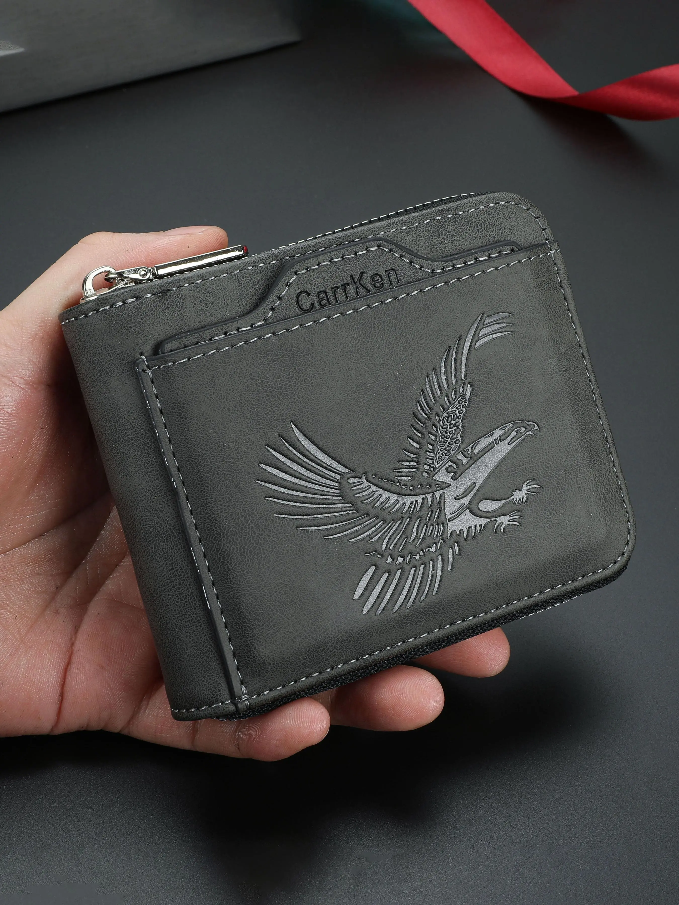 Men's Vintage Eagle-Embossed Short Wallet, Business Multi-Card Slot Wallet, Business Style Wallet, Casual Trendy Wallet for Work & Daily Use, Durable Bifold Wallet, Business Wallets