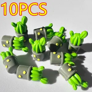 Mini Cactus Desktop Decor Set, 3D PVC Material, Ideal for Micro Landscape Gardens, Perfect for Festive and Birthday Party Gifts