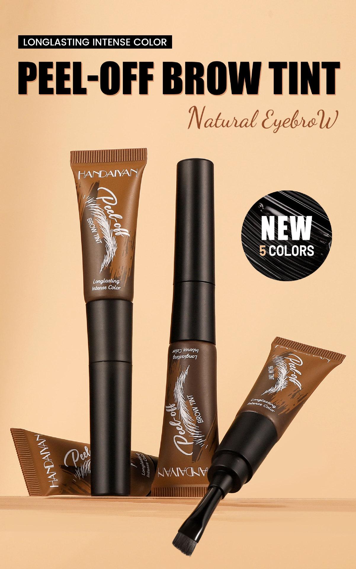 5-Color Tear-Off Brow Tint – Waterproof, Non-Fading, Long-Lasting Pigment for Precise Brow Definition & Effortless Wild Brow Looks - Easy-to-Use Makeup Tool for Women, Cosmetics, Eyebrow products