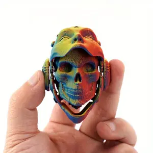 3D Printed Skull Keychain, Car Key Ring, Backpack Key Holder, Decorative Pendant, Desktop Ornament, Transformable Handmade Key Chain, Crafty Toy