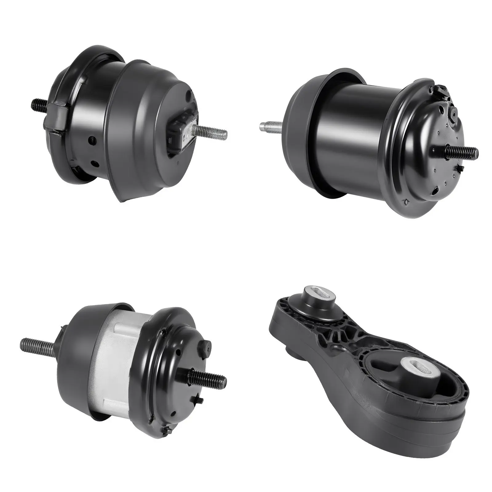 VEVOR Front Rubber-Iron-Aluminum Engine & Transmission Motor Mount Set of 4 (11.3 lbs) - Secure Fit for 2009-2017 Chevrolet Traverse 3.6L V6, Direct Installation, Smooth Drive, Replaces OE# A5548HY,A5549HY,A5458HY,A5444, Matches Original Parts