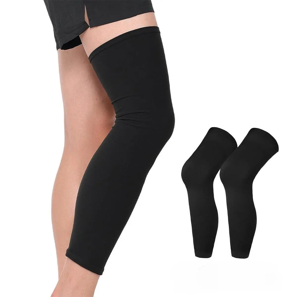 4 Pairs Non-Slip Compression Thigh Sleeves, Breathable Hamstring Support Braces for Men & Women, Ideal for Running & Gym Recovery gripsocks calf