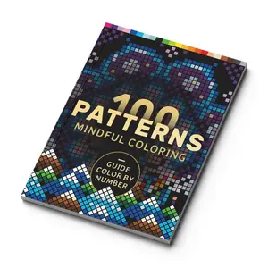Adult Coloring Book, Pixel Art Digital Coloring Book, 100 Patterns Stress Relief Meditation Workbook, Perfect Gift for Relaxation