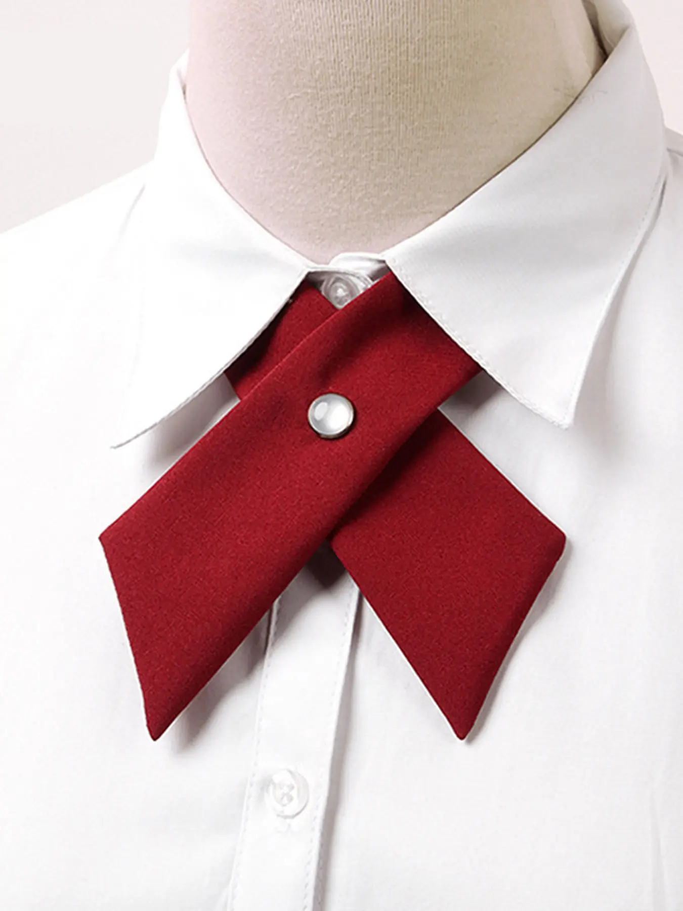 Simple Solid Color Adjustable Tie, Crossed Necktie for Daily Use, College Style, Versatile Accessory for Men and Women