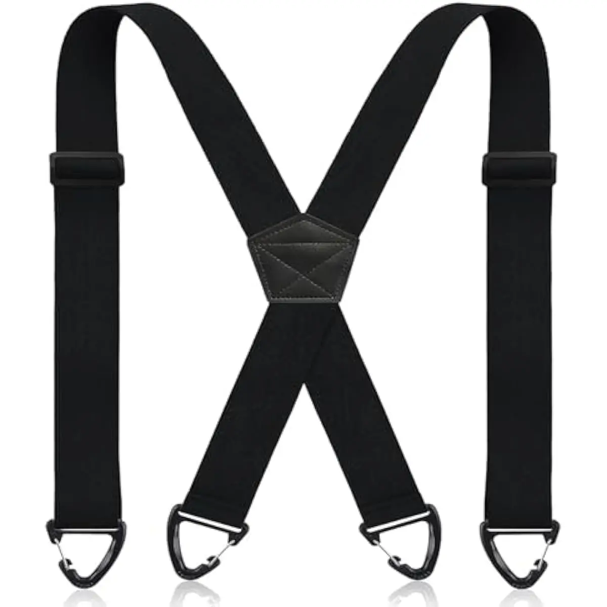 Work Hidden Suspenders for Men - 1.5 in Wide, Adjustable Polyester Heavy-Duty Suspender Set with Snap Loop, Clip, Holds Trousers for Clothes, Daily, Wedding Use