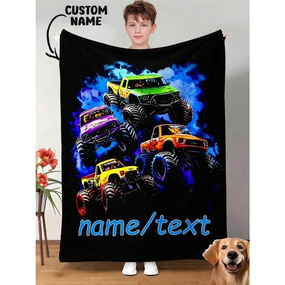1pc Customized Personalized Blanket, Text Blanket, DIY Blanket, Patterned Blanket, Memorial Blanket.Tapestry, Photo Portrait Blanket Design, Suitable For Girls, Boys, Adults, Valentine's Day, Lightweight, Baby Blanket, Personalized Blanket,