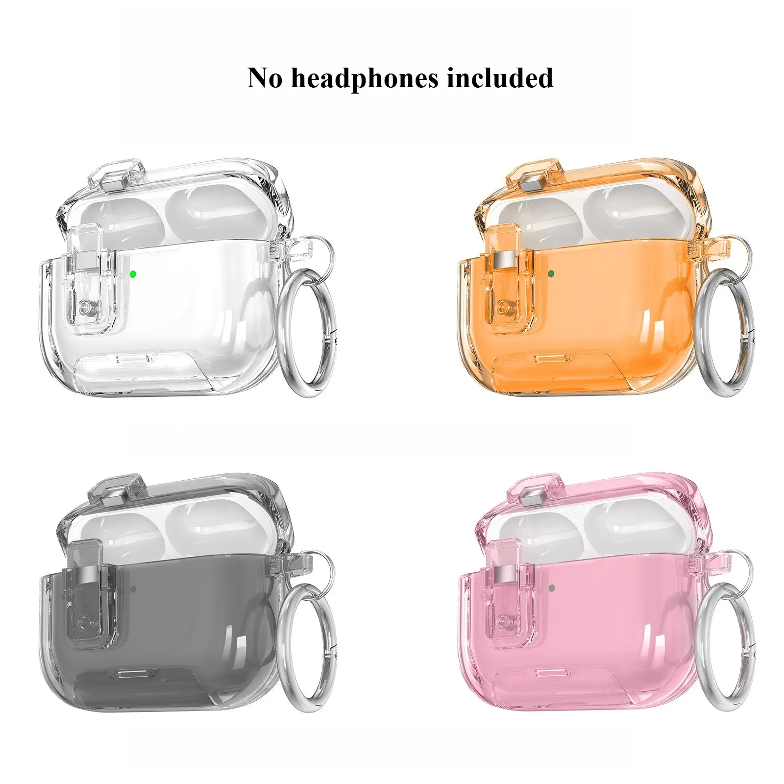 Magnetic Earbud Case with Star Lock Charm – Clear Candy Color Protective Cover with Kickstand, Shockproof Wireless Earbuds Case