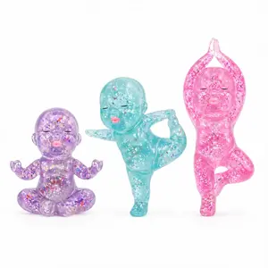 Mega Glitter Baby Squishy Toy - Slow Rising Stress Relief Squishies, Soft Stretchy Sensory Hand Strengthener, Cute Collectible, Relaxing Kids' Gift (Easter, Christmas, Birthday), Baby Glitter Squishy