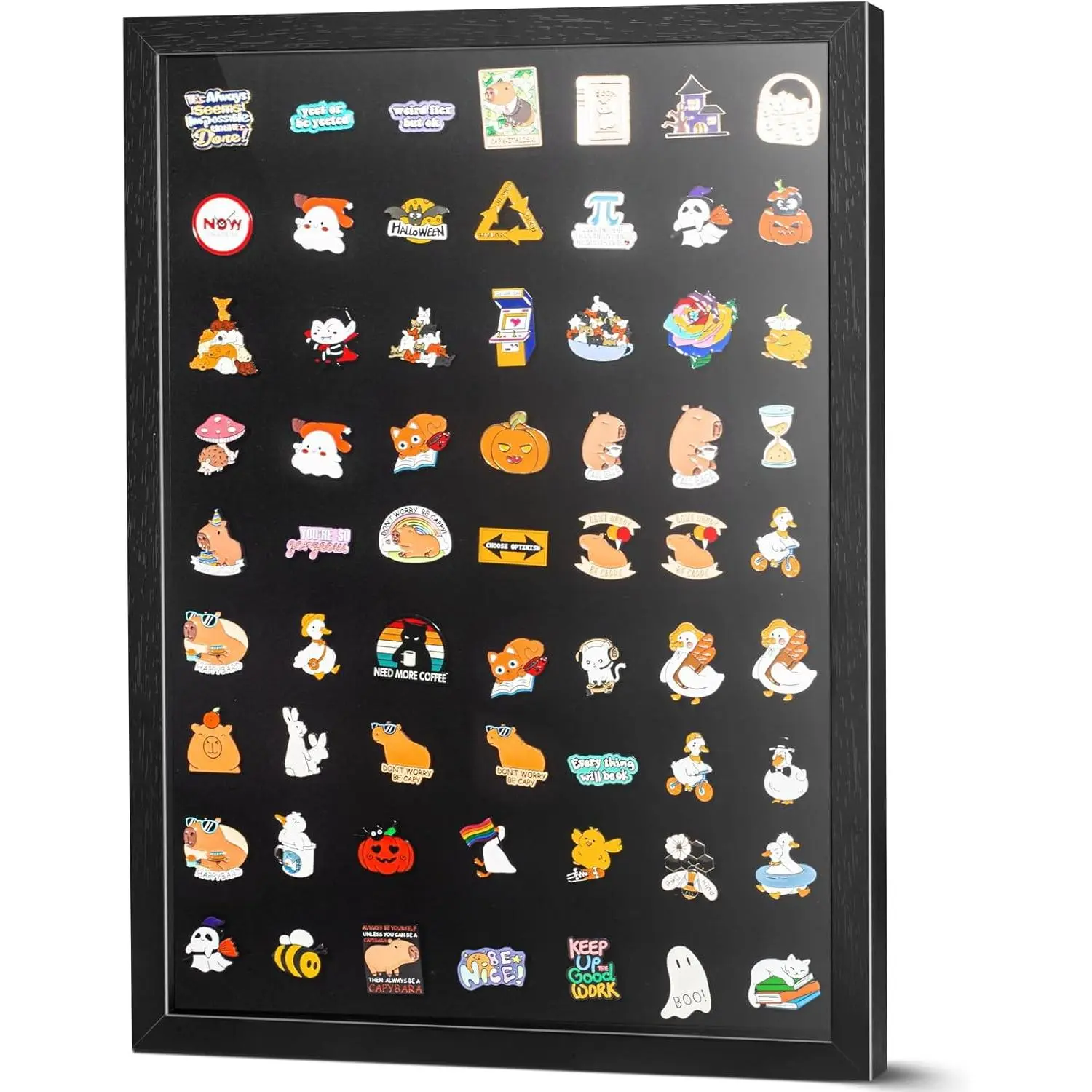 14x19 Black Wall Mount Pin Display Frame, Pin Collection Shadow Box Display Case for Enamel Pin Storage and Display