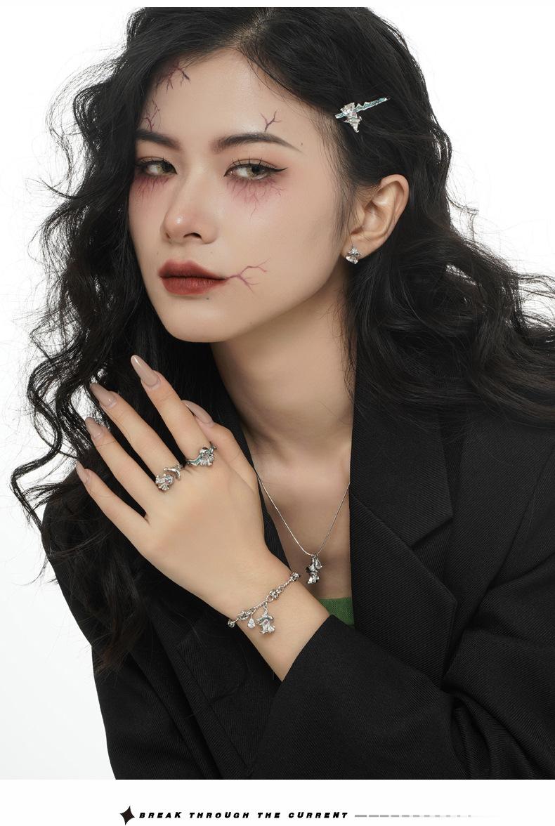 Ghost series necklace female niche super sa sweet cool sterling silver zircon pendant collar trend personality