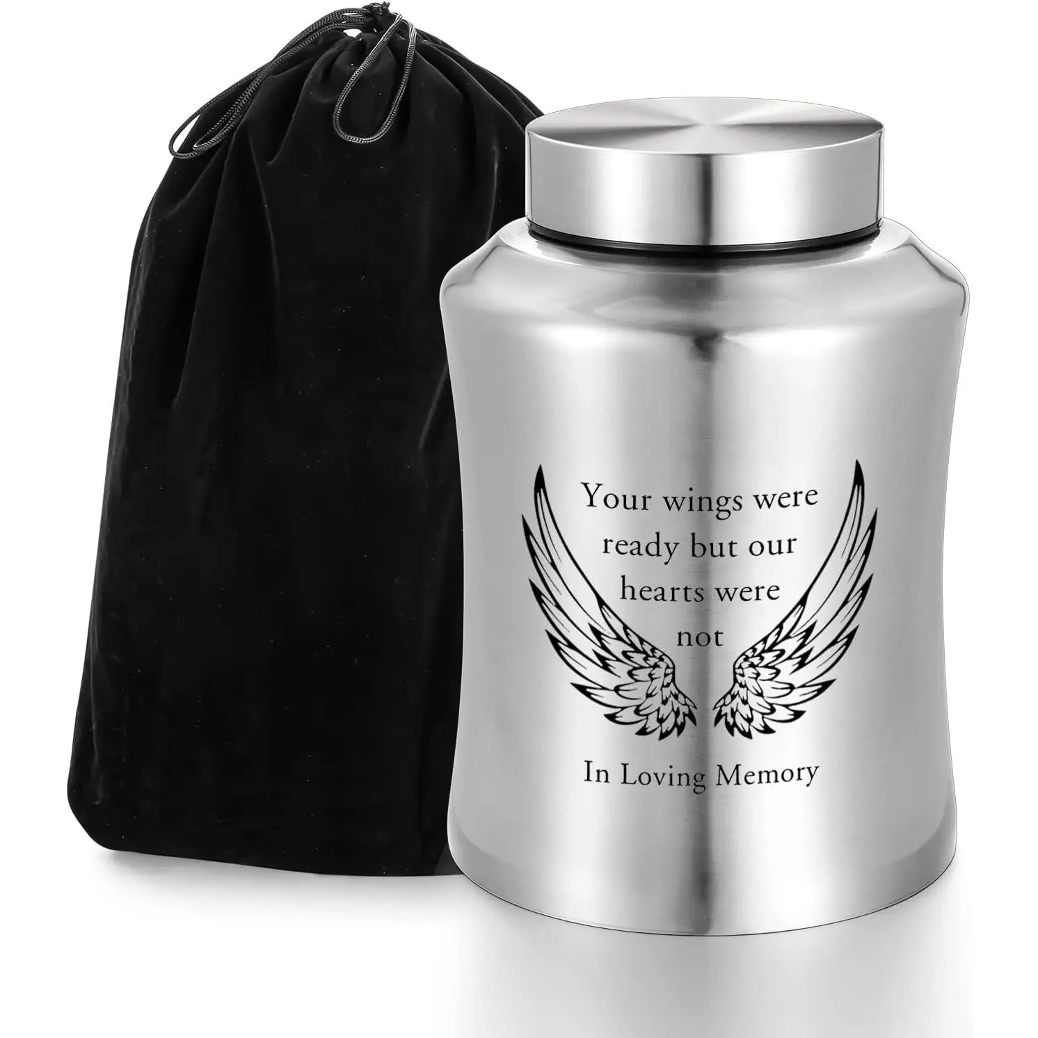 Large Stainless Steel Decorative Cremation Urn for Adult Human Ashes, Keepsake Urn for Ashes Up to 220 lbsGift