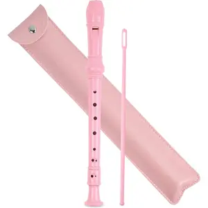 Recorder Instrument for Beginner Adults,8-Hole Soprano Descant Recorder  Flute with with Cleaning Rod & Leather Case For  Entertainment(2-Black)