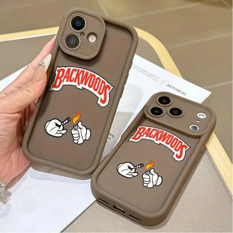 Hip Hop Backwoods Cartoon Hands Print Smartphone Case - Soft Silicone TPU, Shockproof Protection, Cool Street Style Personalized Phone Accessory for iPhone 17,17E,16,16Pro,15 Pro Max,14,13,12,11,X Plus,Air,Mini Wireless Accessories