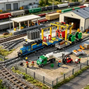 2026 Compatible 60052 Cargo Train Building Blocks Model, 1033 Pieces Brick Toy, Remote Control Display, Christmas Gift