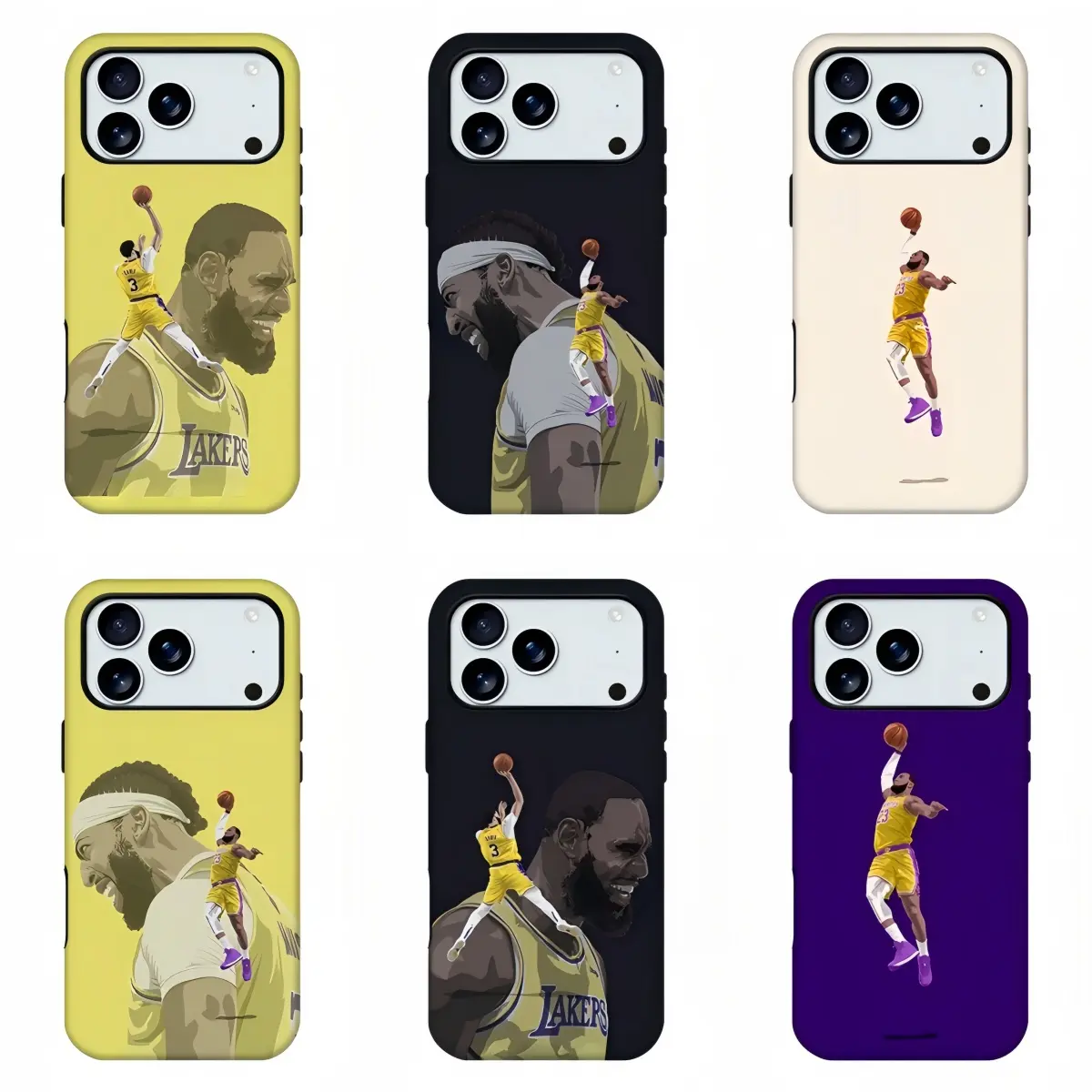 LeBron James Lakers Basketball Phone Case, NBA Star Dunk Shooting Print Shockproof Cover, Fits iPhone 11 12 13 14 15 16 17 18 Pro Max Samsung, Basketball Fan Accessory Great Birthday Gift For NBA Fans
