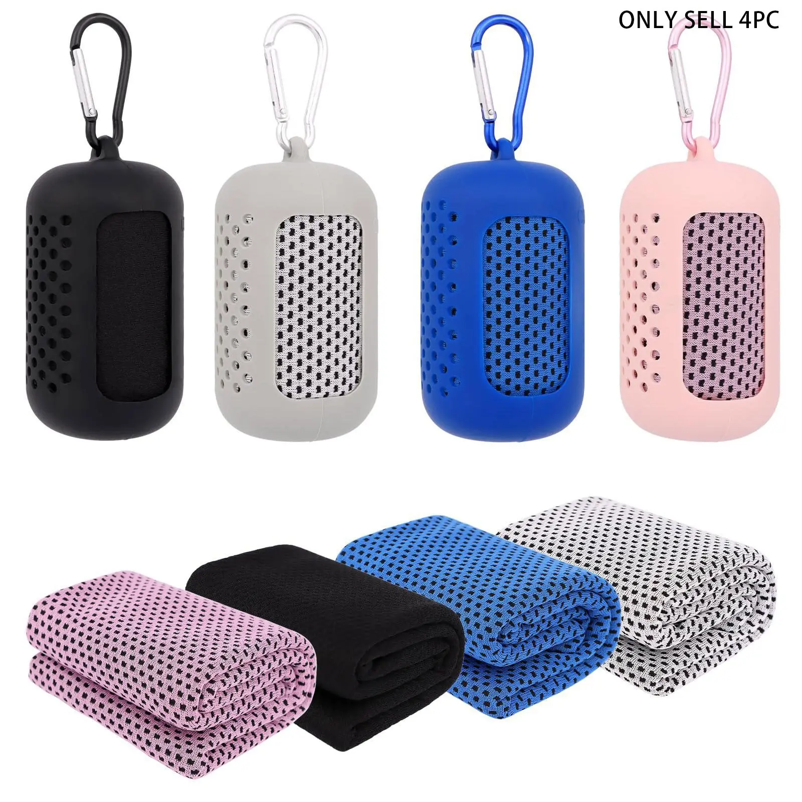Quick Drying Sports Towel, Workout Towel, 4 Counts/set Soft Breathable Cooling Towel, Cooling Towels for Neck and Face, Sweat Towel for Neck & Face, Suitable for Fitness, Running, Hiking & Other Outdoor Activities, Travel Towels