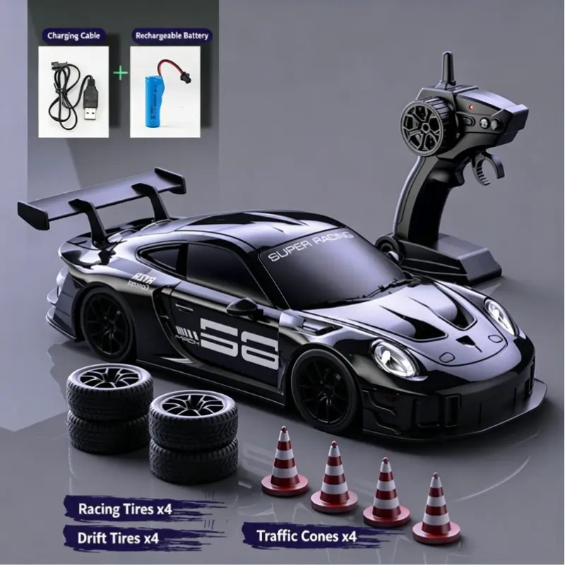 1:24 Scale Remote Control Drift Race Car, Dual Vehicle Racing, 2.4g Technology, LED Lights, Speed Adjustable, Kids' Outdoor Indoor Game, Aa Batteries Needed, Rechargeable Race Car, RC Cars