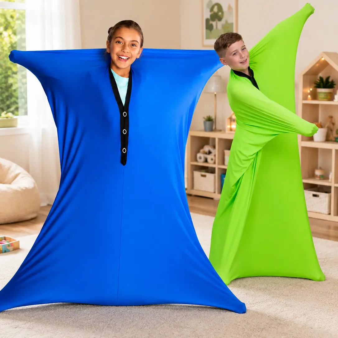 Kids Stretch Body Sock Costume, Sensory Suit for Imaginative Play, Soft Full Body Movement Costume for Party, Indoor Activities & Halloween, S-Xl