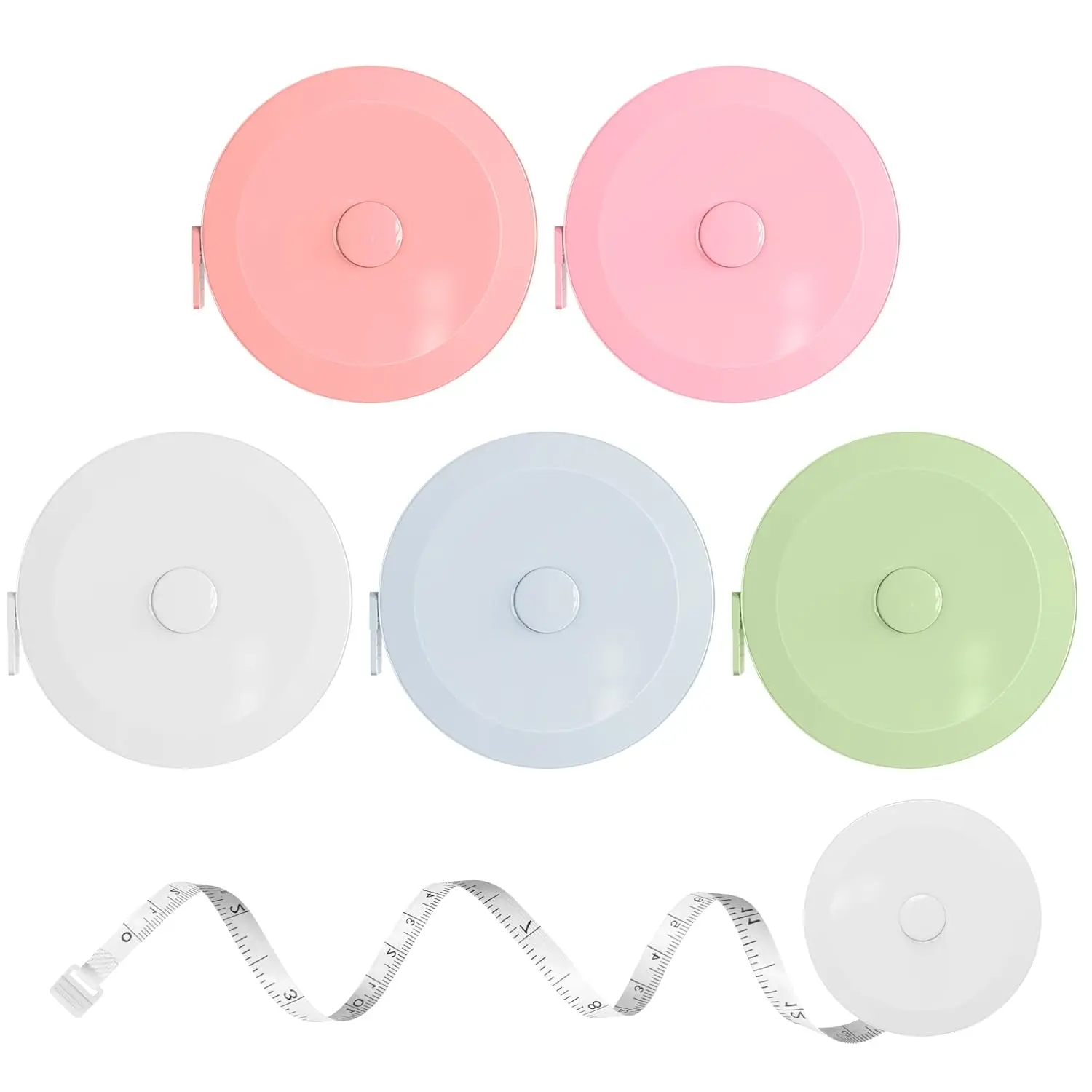 Measuring Tapes for  Measurements, 5 Pack Soft Tape Measure 60-Inch & 1.5 Meter  Sided Measuring Tape Retractable, Craft Tailor Fabric Cloth Sewing   Measuring Tape