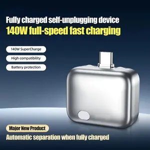140w Smart Full Charge Type-C Adapter, Auto-Disconnect Function, Night Charging, Overcharge Protection, Safe and Reliable