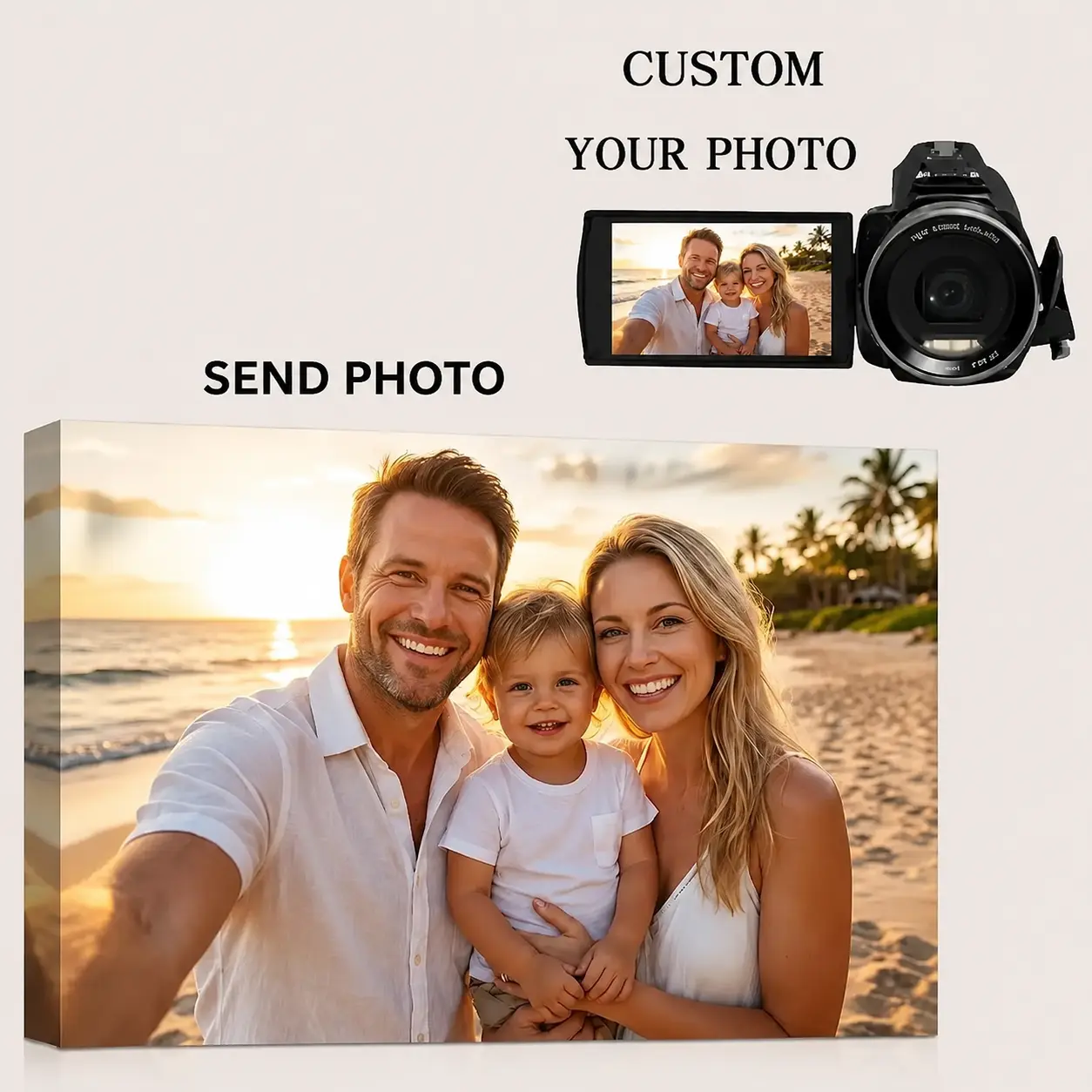 Personalized Custom Photo Canvas Wall Art Transform Your Photo into Stunning Framed Wall Art, Digital Printed Photo on Canvas, Perfect for Home Decoration Gifts and Souvenirs