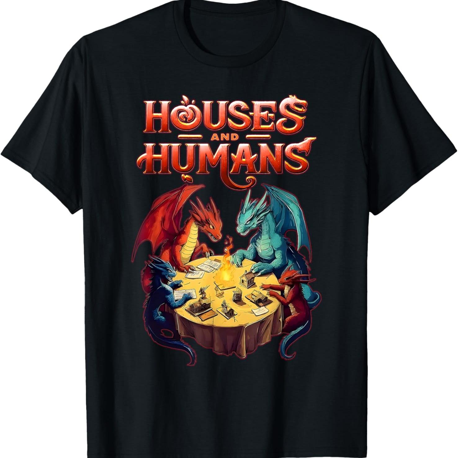 Gaming Houses Humans Funny Rpg Parody Gamer Men  T-Shirt