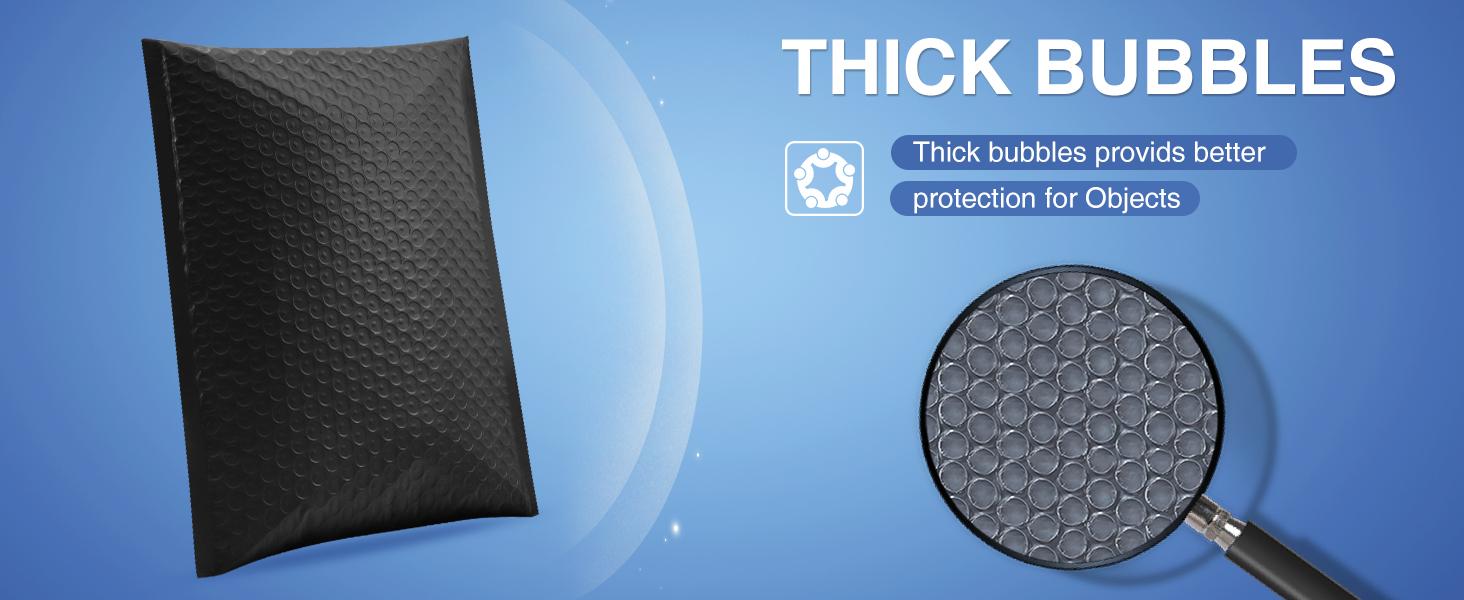 Bubble Mailers 8.5x12 Inch Black 25 Pack Usable Size 8.5x11 Poly Padded Envelopes #2 Medium Mailing Opaque Packaging Postal Self Seal Waterproof Boutique Shipping Bags for Clothes Makeup