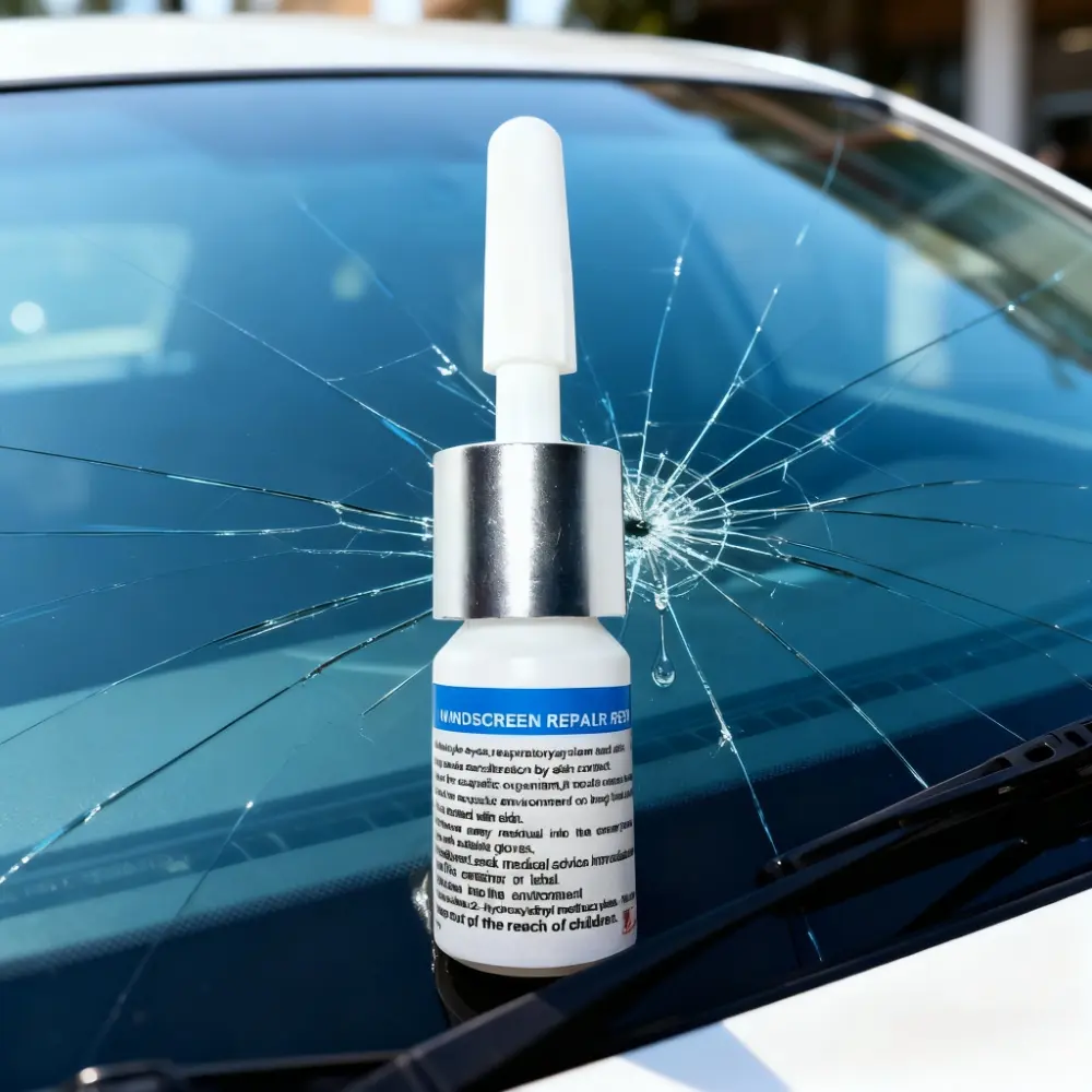 2pcs Car Glass Repair Kit, Cracked Windshield Repair Kit, with Crack & Chip Fixing Solution - Long-Lasting Sealing & Strengthening Formula, Durable Plastic Case, No Chemicals, Windshield & Window Repair Essentials, Windshield Repair Liquid