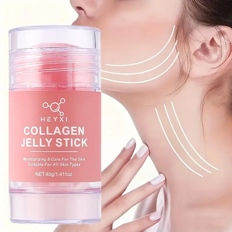 Collagen Jelly Stick – Lifting & Firming, Alcohol-Free Moisturizing & Nourishing Skin Care Stick, Suitable for All Skin Types, Hydrating, Smoothing & Softening, Portable Solid Skincare, Collagen Deep Hydration, Anti Wrinkle Moisturizer