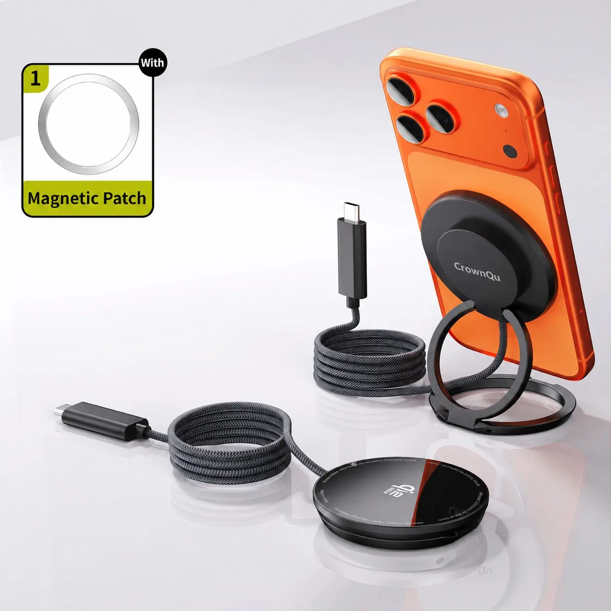 Qi2 Certified Magnetic Phone Charger, 25w Wireless Charging Foldable Stand, Magnetic Charger Dock, Compatible with Magsafe, iPhone 17/16/15/14/13/12, AirPods Pro/4/3/2