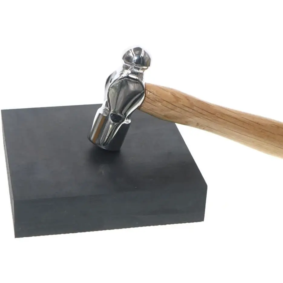 Jewelry Making Kits - 4x4in Rubber Bench Block with Jewelry Hammer, Metal Stamping Kit, Jewelry Tools for Jewelry Repairs, Jeweler's Rubber Stamping Block
