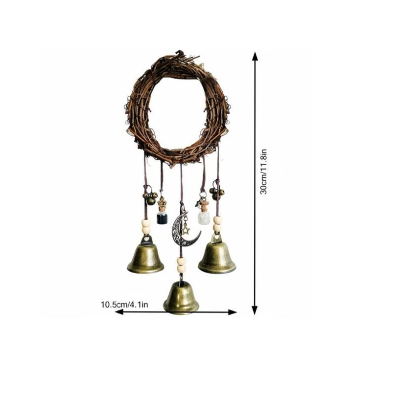 Vintage Witch Bell Hanging Decor, 1 Count Boho Style Wall Hanging Bell with Tassel & Pendant, Wall Decor for Home Living Room Bedroom
