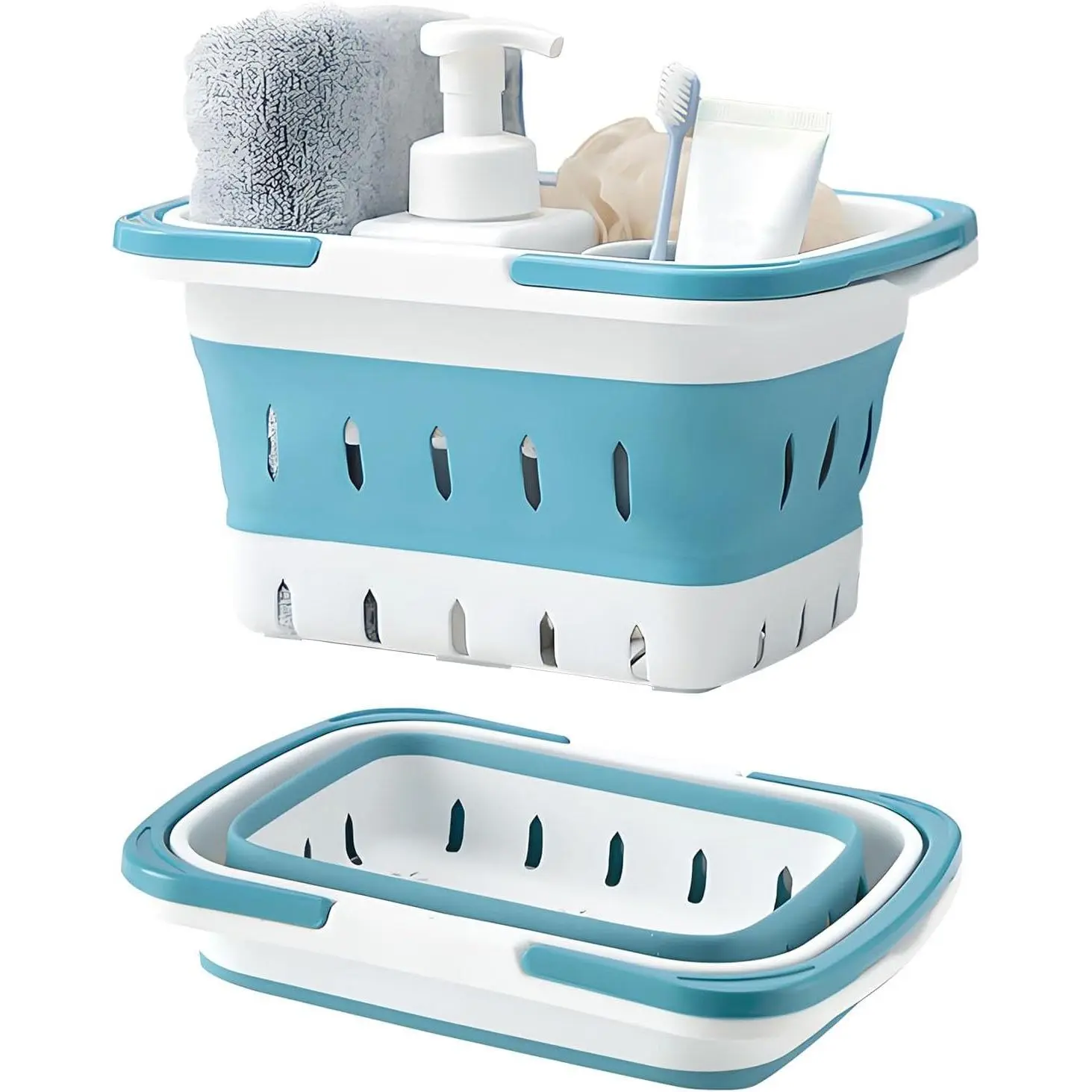 Plastic Shower Caddy Portable, Bath Basket Cleaning Caddy w/Handle