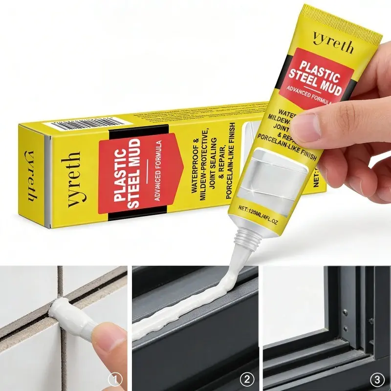Plastic Steel Putty for Kitchen Bathroom, Waterproof Sealant, Anti-Mold Adhesive, Joint Repair, Sink Tile Pipe Leak Repair, Gap Filler, Durable Fixing Solution