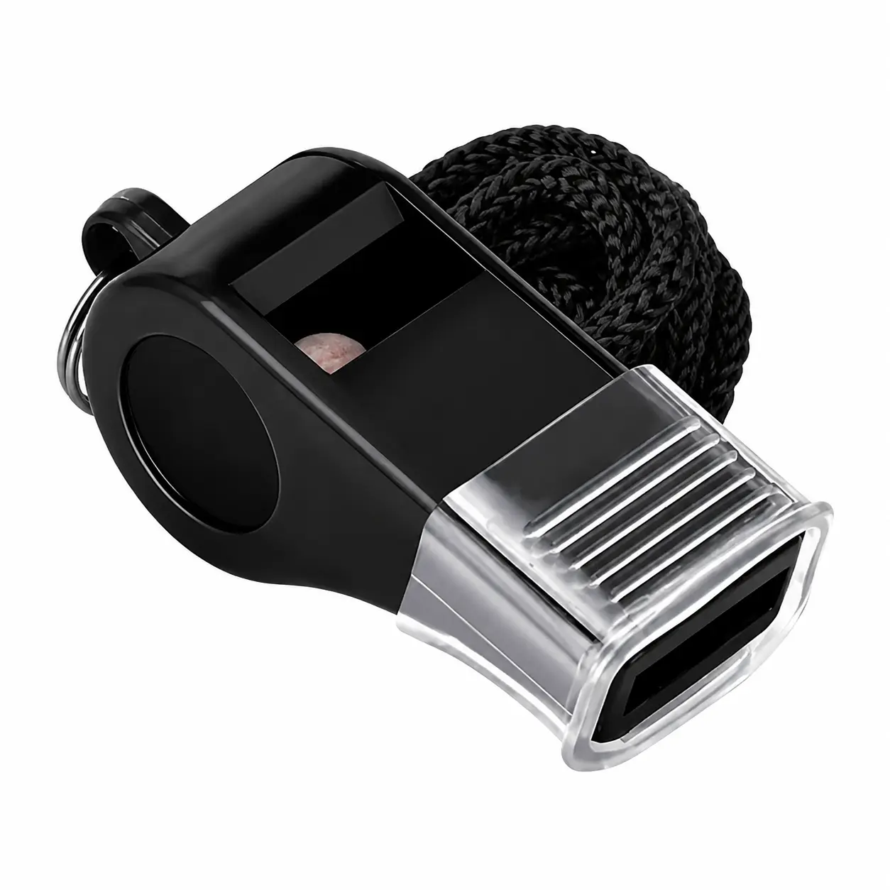 High-Performance Black ABS Emergency Whistle for Outdoor Survival, Tactical Training, and Safety Use—Durable, Loud, Eco-Friendly Design with Ergonomic Grip and Reliable Acoustic Output