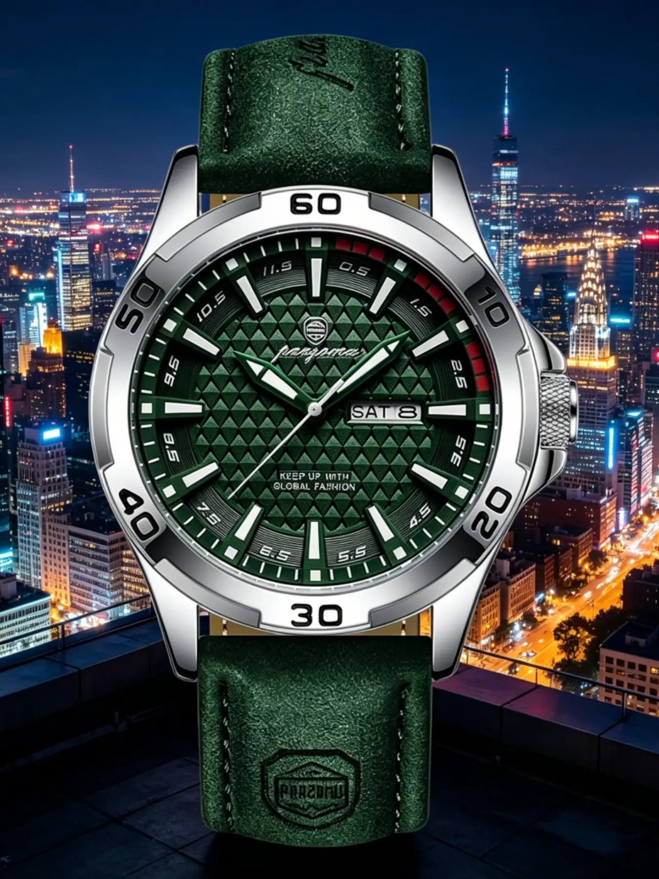 Paazomu Luxury Watches for Men, Stainless Steel Waterproof Luminous Men's Watch, Date & Day Display, Fashion Casual Quartz Wristwatch