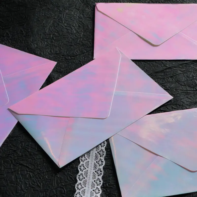 Gradient Laser Paper Envelope, High-End Invitation Card, Ins-Style Flashy Mailing Letter, Greeting Card, Cross-Border Envelope, Invitation Envelopes