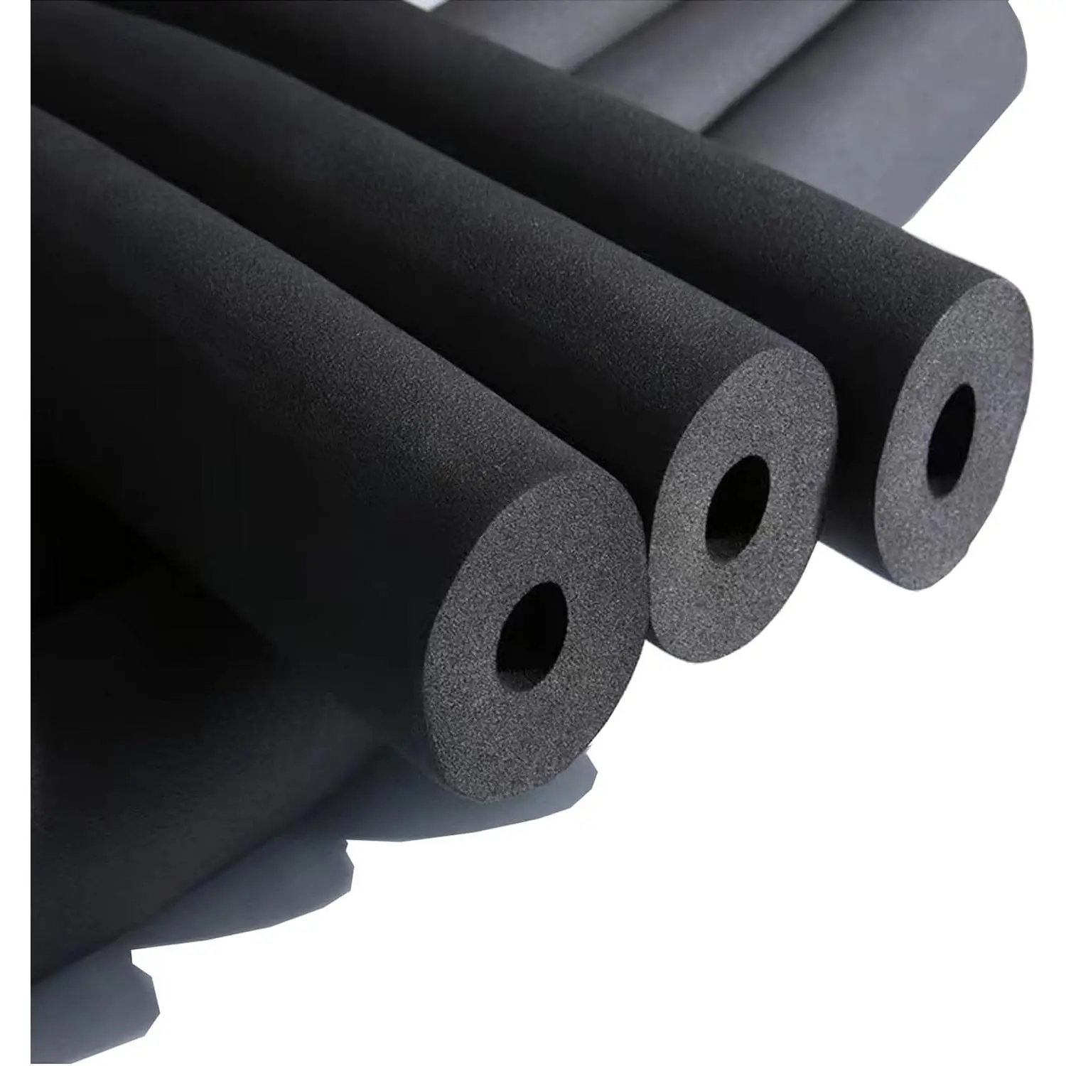 Heavy-Duty Fire Resistant Black Rubber Pipe Insulation Tube (3/8"-2 3/8" in, 6 ft, 1 Count) - Flexible Buffer Sleeve, Tube Cover for AC Units, Fits 2-3/8" x 3-1/8" Guitar Stands, Thermal Protection, 2-3/8" X 3-1/8" X 3/8"