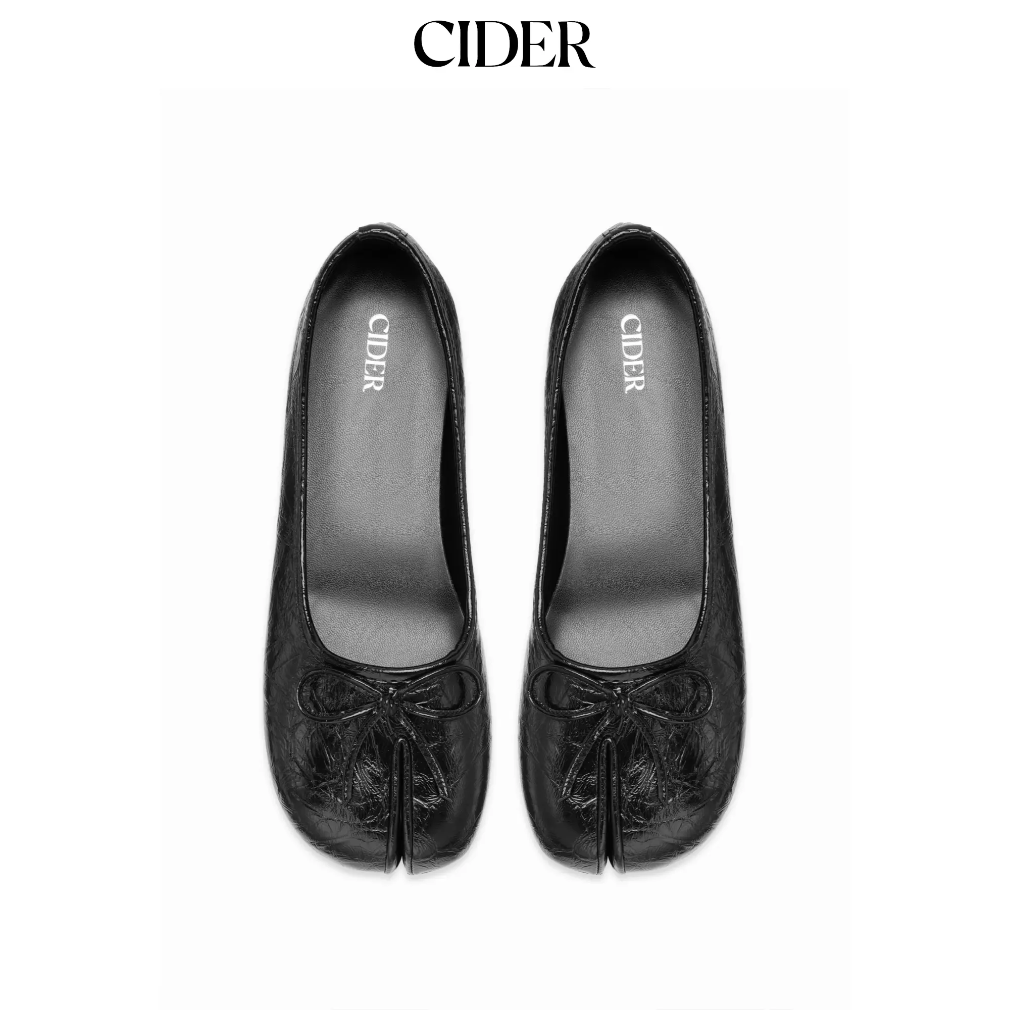 Cider BOWKNOT DECOR SPLIT TOE MARY JANE FLATS SohoChic