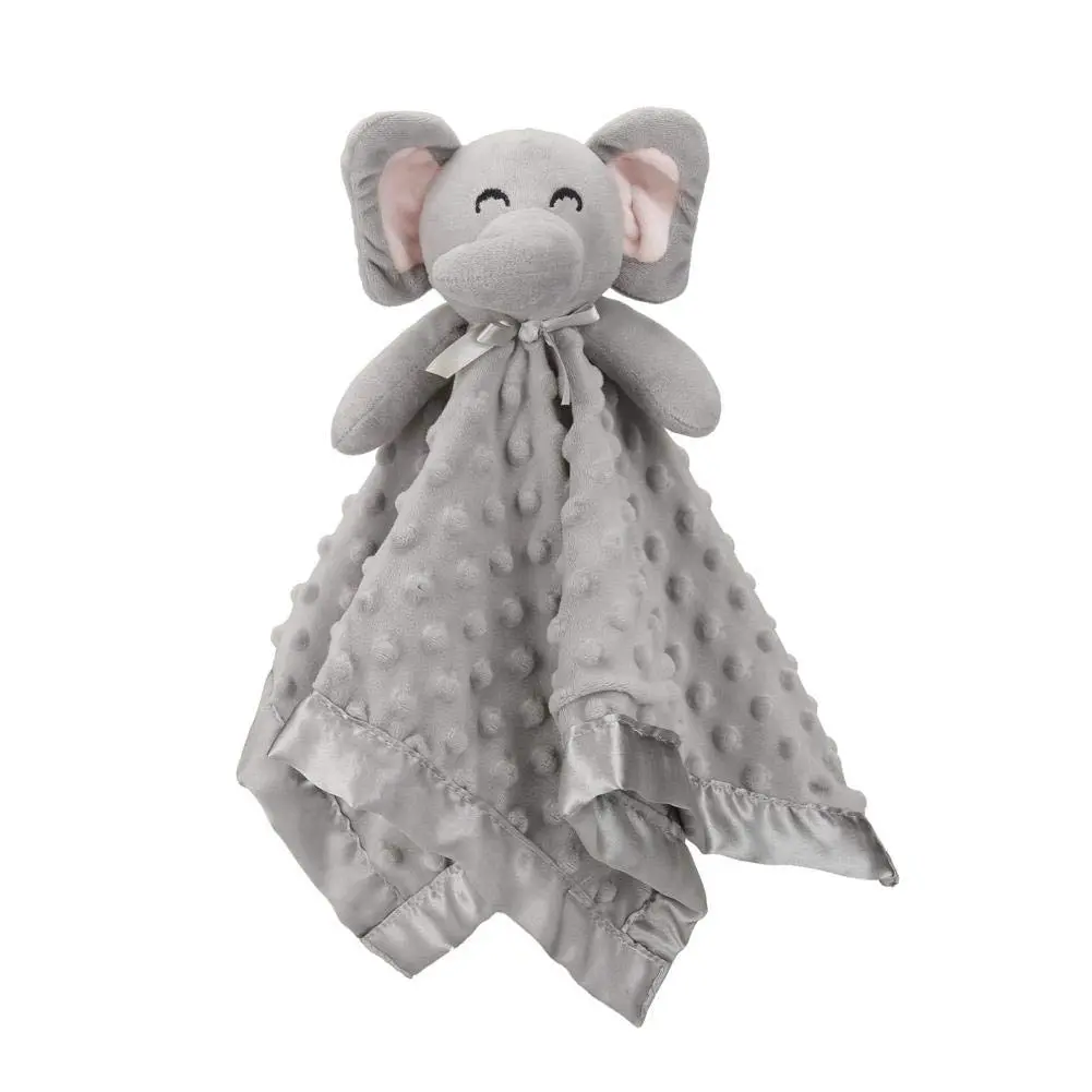 Elephant Security Blanket, Soft Lovey Unisex Lovie Baby Gifts  Boys and Girls Snuggle Toy Stuffed Animal Newborn Essentials and Items Grey 16 Inch