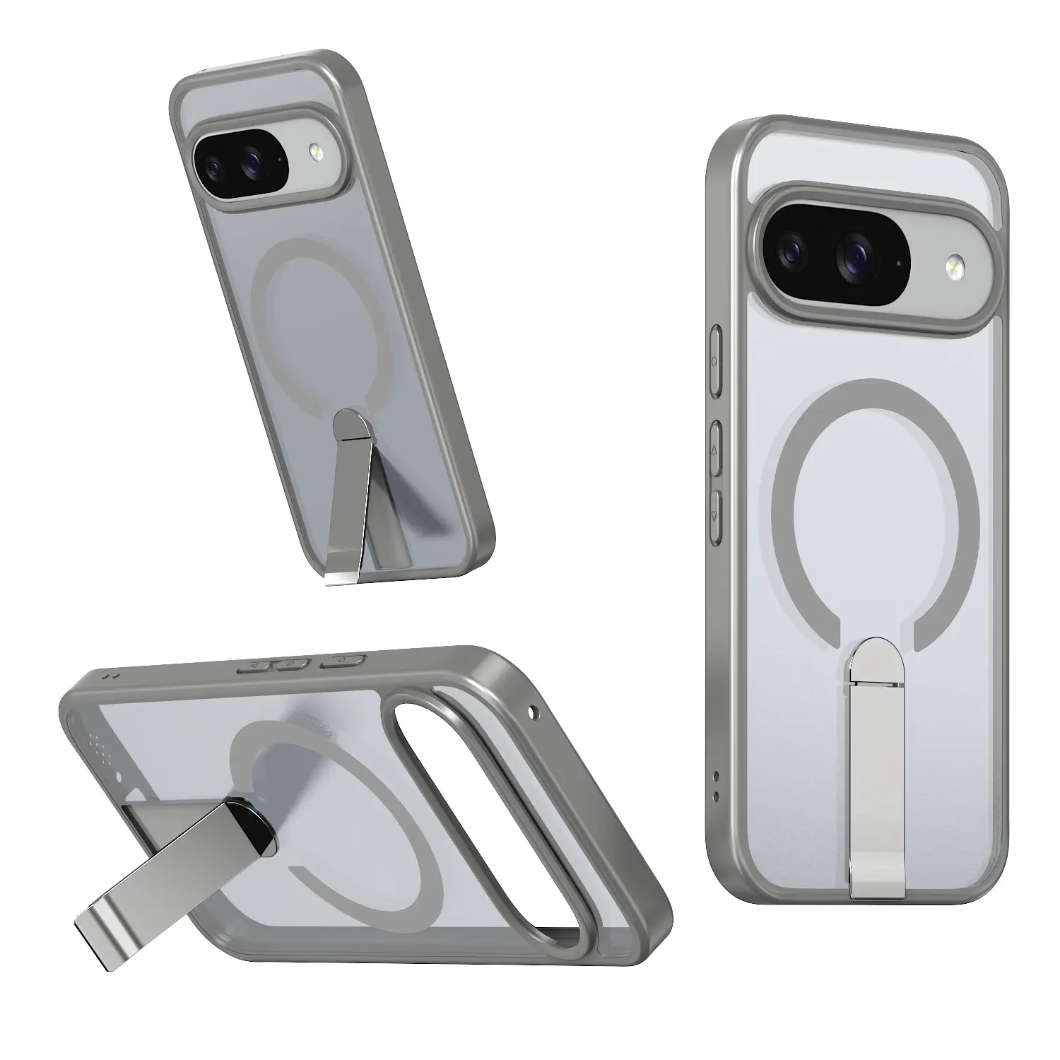 Google Pixel 9/9 Pro/10/10 Pro Metal Stand Phone Case, Smartphone Casing, Magnetic Charging Protection Cover, Magnetic Cellphone Cover, Durable and Stylish Design, Protective Mobile Accessory, Protective Shell Cover