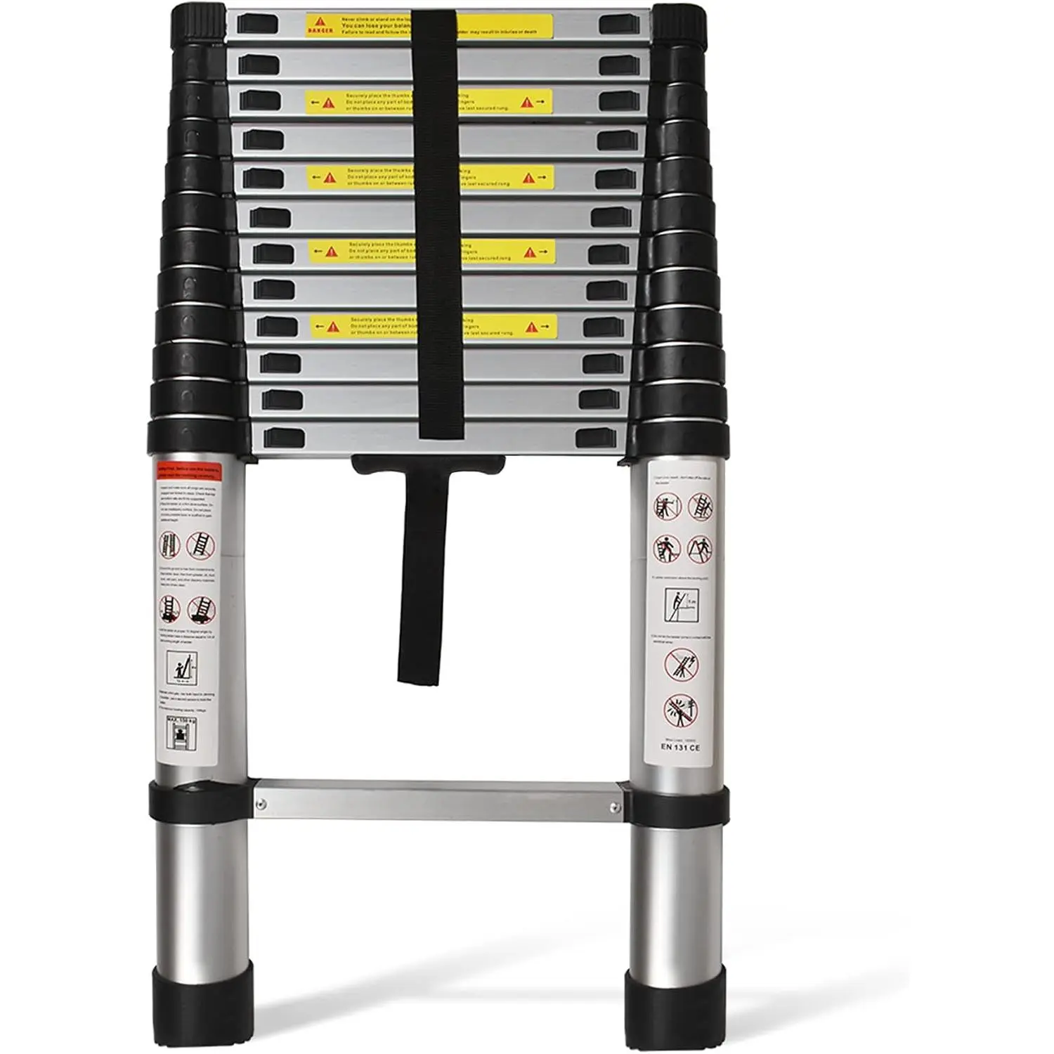 Telescoping Extension Ladder 12.5 FT, Folding Telescopic  Ladders, Lightweight Collapsible Ladder Step for RV Roof Attic , 300 LB Capacity (12.5 FT)