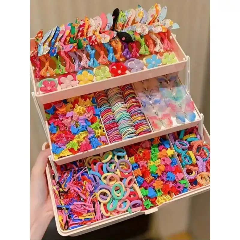 555 Pcs Colorful Butterfly Hair Accessory Set, Dopamine Flower Hair Ties & Aesthetic Hair Claw Clips, Non Slip Styling Barrettes, Sweet Trendy Decor For Women Girls Daily Casual & Party Hairstyles summerwins