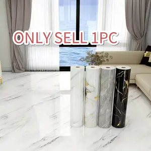 One Roll of Extra Thick Marble Floor Decals,15.75in*118.11in. These Peel-And-Stick Panels Are Portable And Removable, Easy to Clean And Maintain,Suitable for kitchen, bathroom, living room floors and walls,Flooring Vinyl