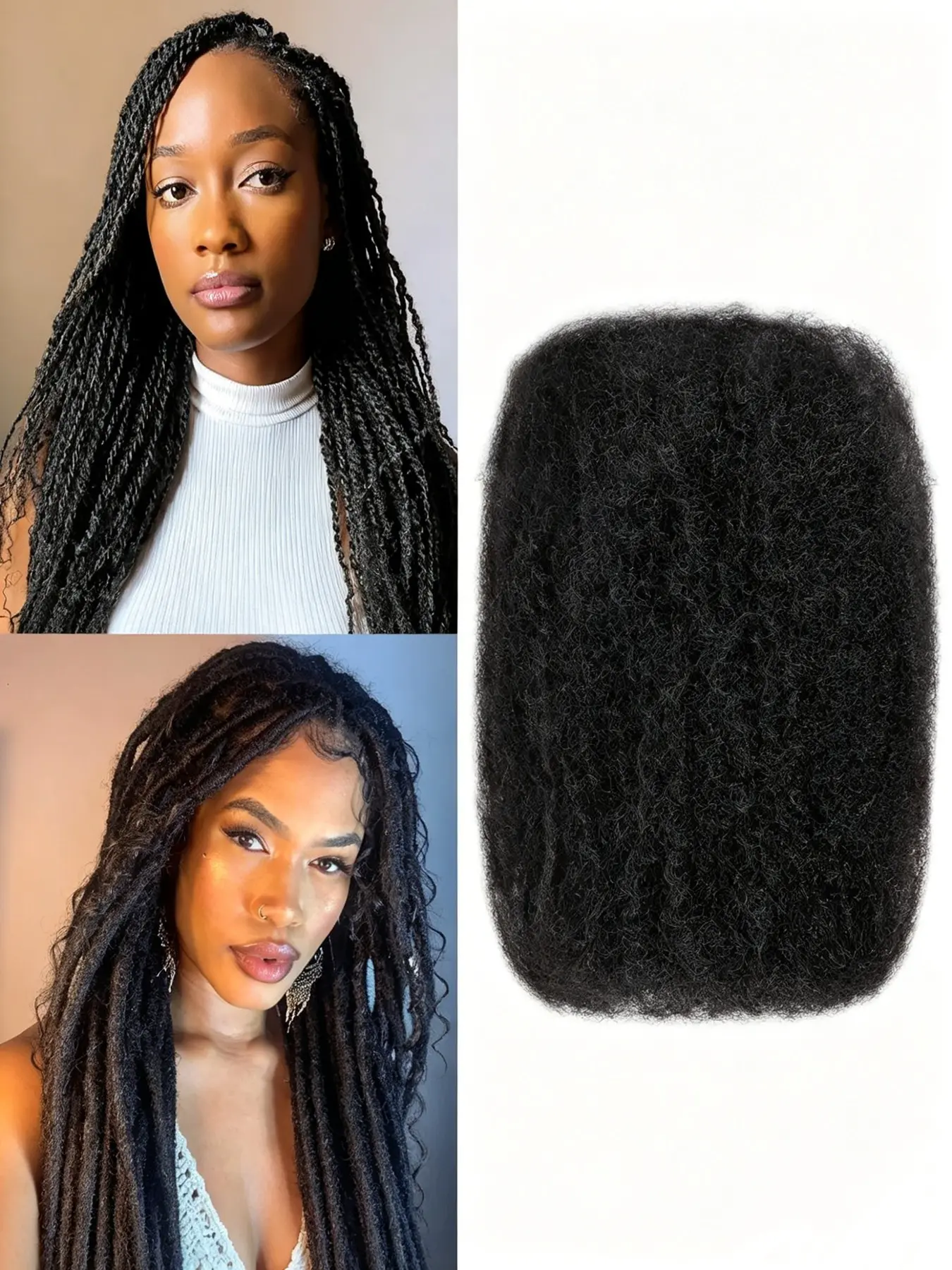 1 Bundle 30g Braids Hair, No Weft Human Hair, Afro Kinky Curly Bulk, Ideal for Braiding, High-Quality Human Hair Extensions, Human Hair Bundles