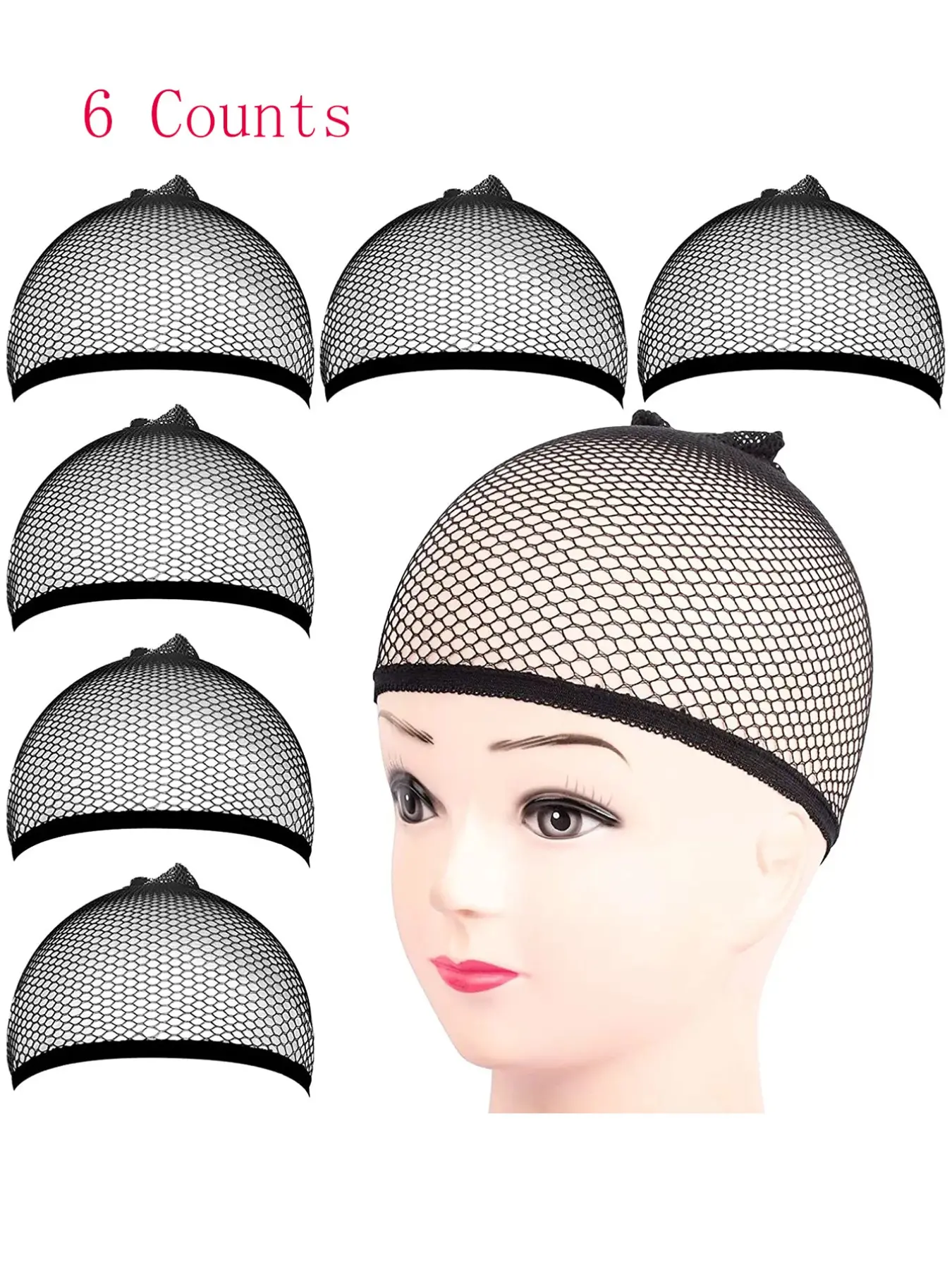 4pcs/6pcs Stretch Hair Net Set, Stretchable Breathable Nylon Hairnet, Neutral Style Elastic Wig Cap, Multi-Functional Accessory for Daily Use & Fashion Styling