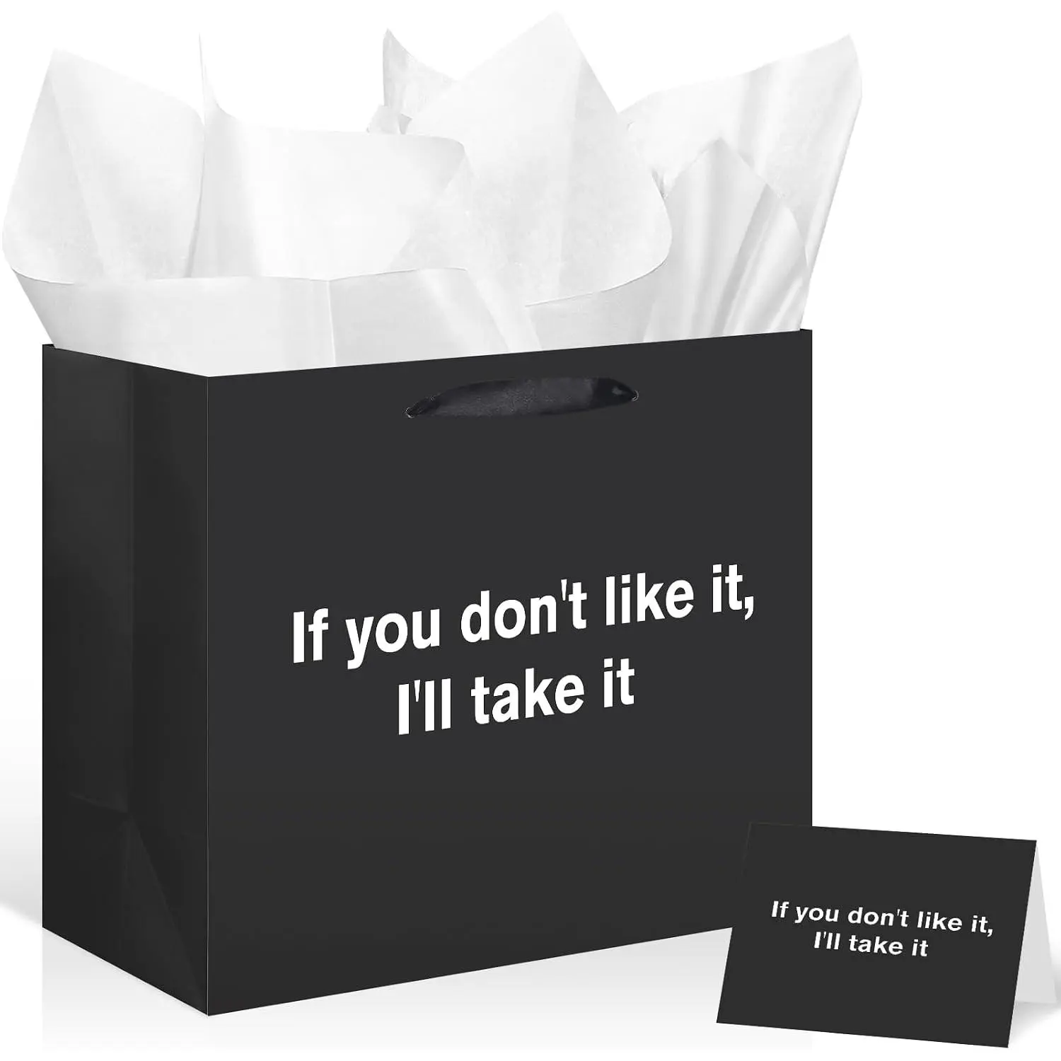 Funny  Bag If you don't like it I'll take it Wrapping Bag with Tissue Paper and Card Snarky Funny Birthday  Wrapping Paper for Office Coworker  Wedding Graduation Party Decorations
