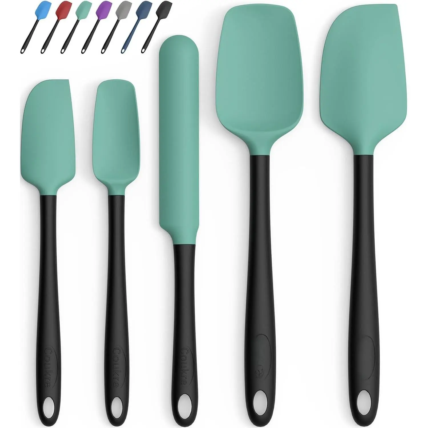 Spatula Set of 5,High Temperature Resistant,  Grade , Dishwasher Safe, for Baking, Cooking ( Green)